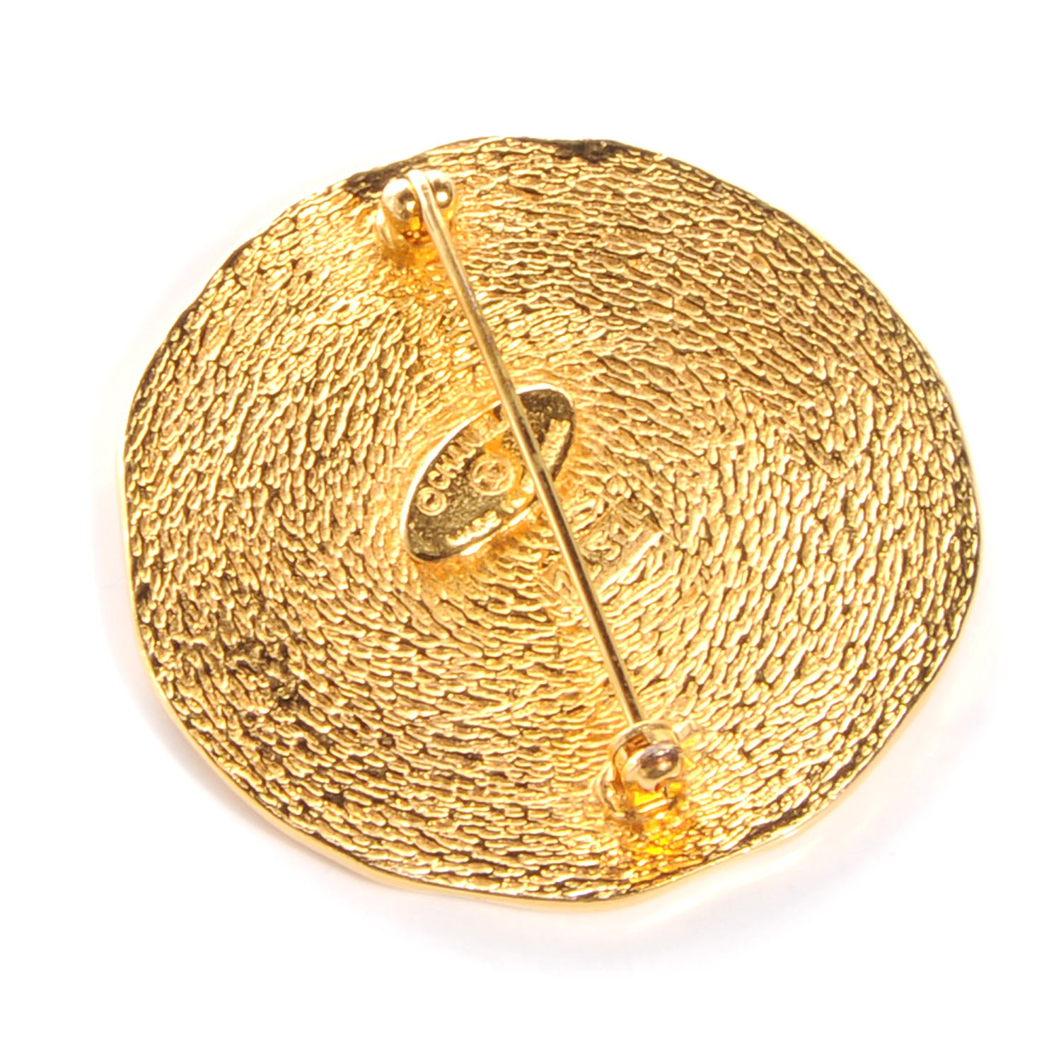Chanel Hammered Cambon Coin Brooch Gold 4 of 4