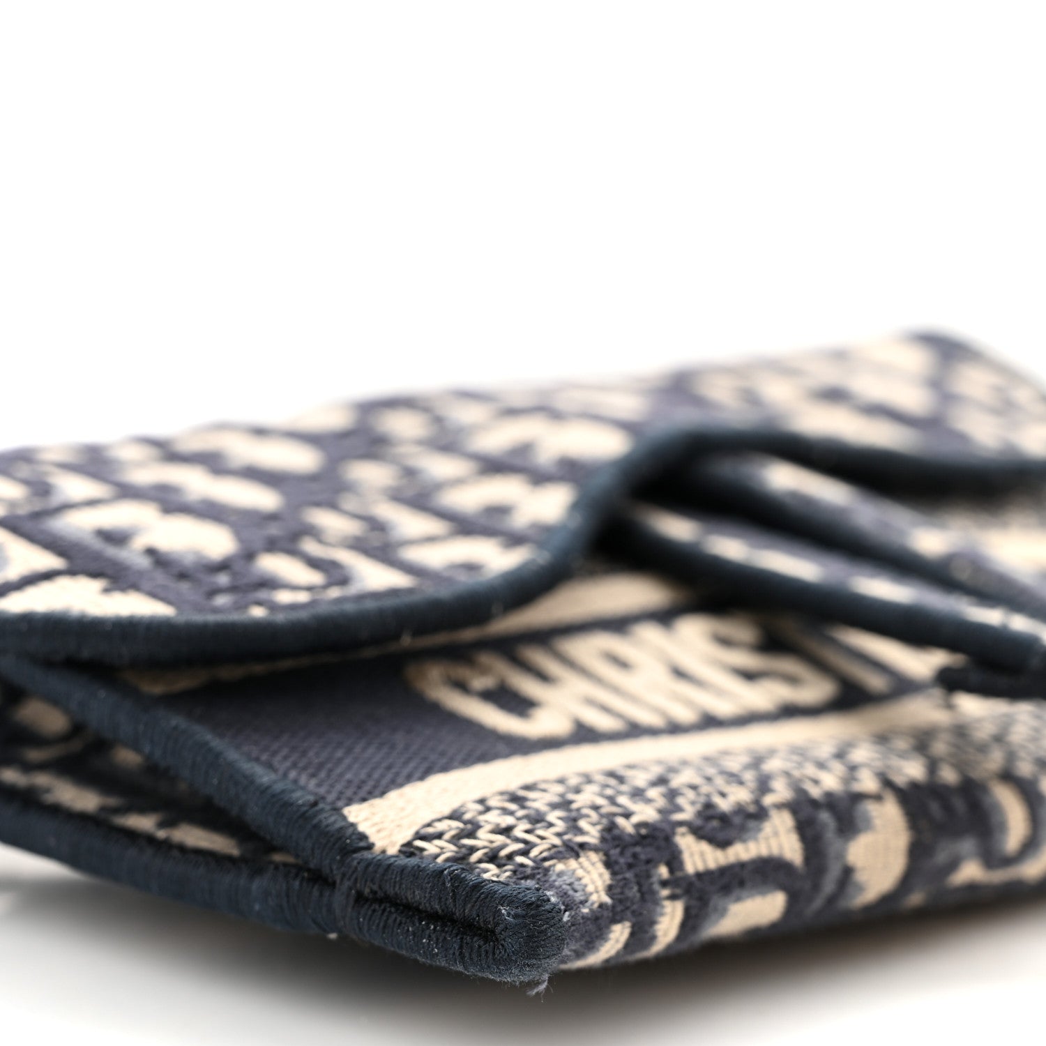 Christian Dior Oblique Slim Saddle Pouch Blue 9 of 10
