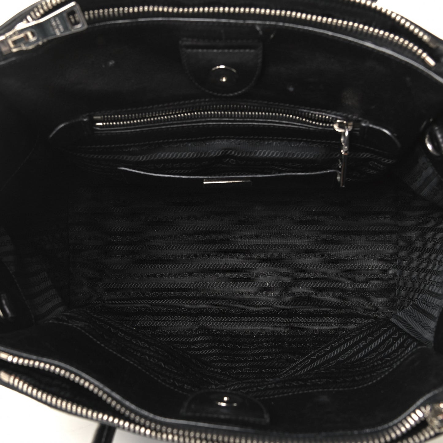 Glace Calf Twin Pocket Tote Black