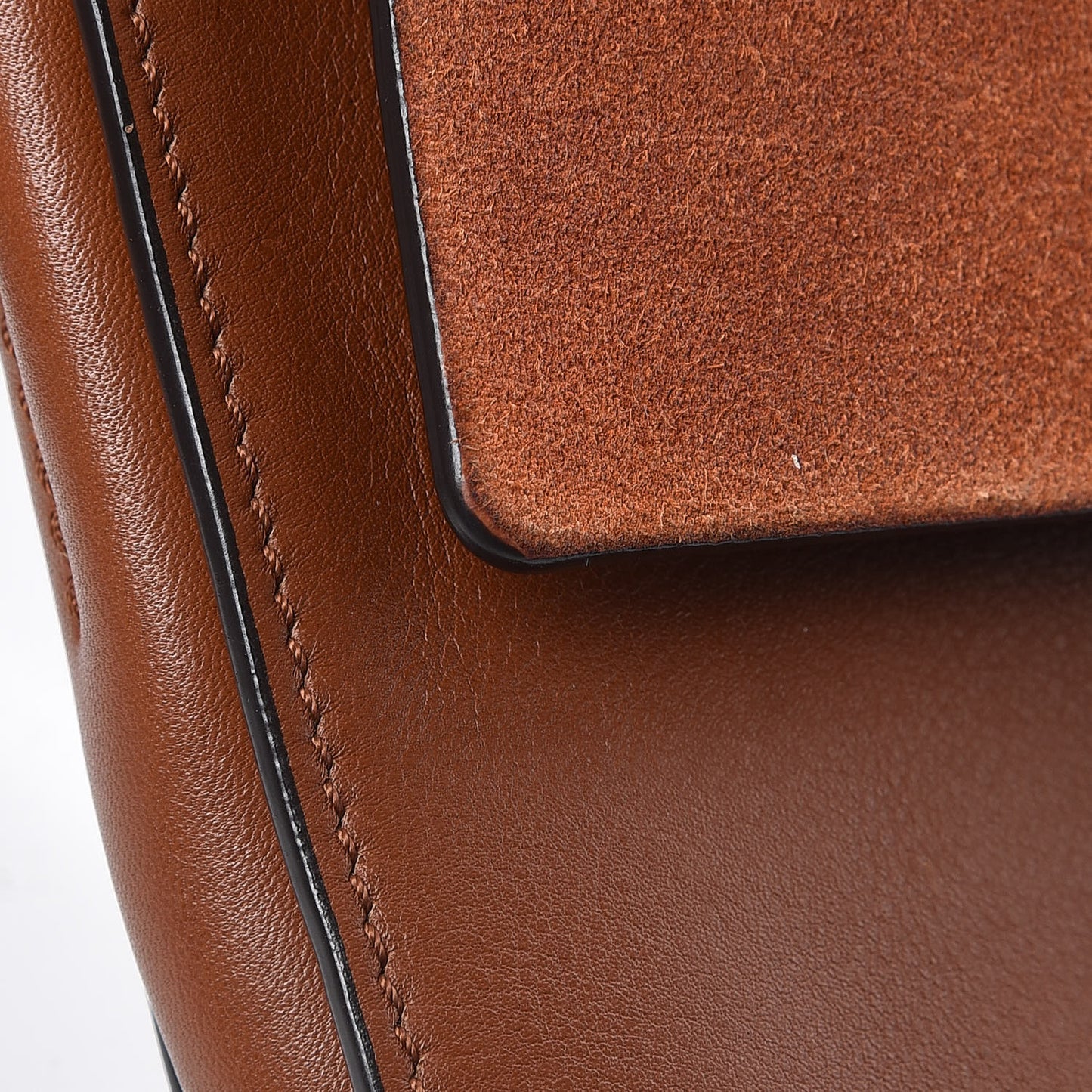 Suede Calfskin Small Faye Shoulder Bag Tobacco