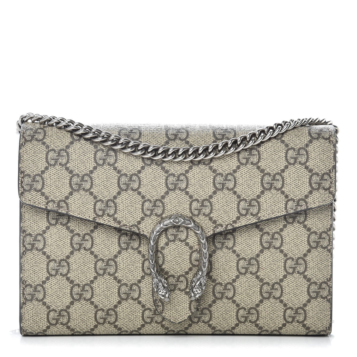 GG Supreme Monogram Mini Dionysus Chain Wallet Beige Taupe