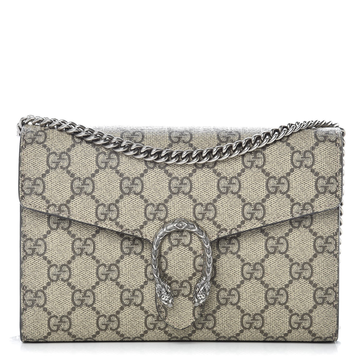 Gucci GG Supreme Monogram Mini Dionysus Chain Wallet Beige Taupe 1 of 12