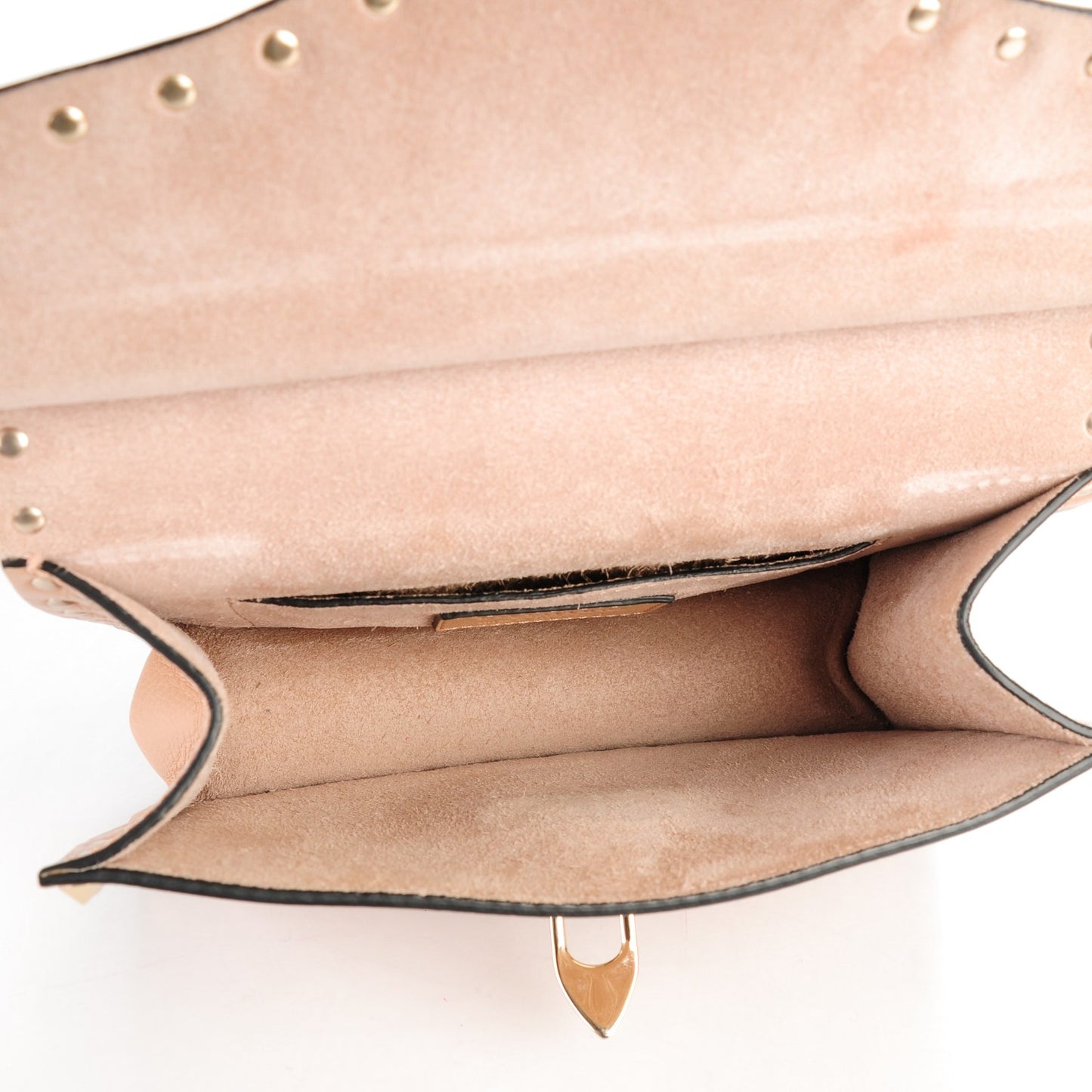 Pebbled Calfskin Rockstud Crossbody Messenger Bag Skin Sorbet