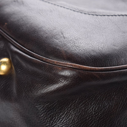 Prada Glace Calfskin Side Pocket Tote Brown 10 of 10