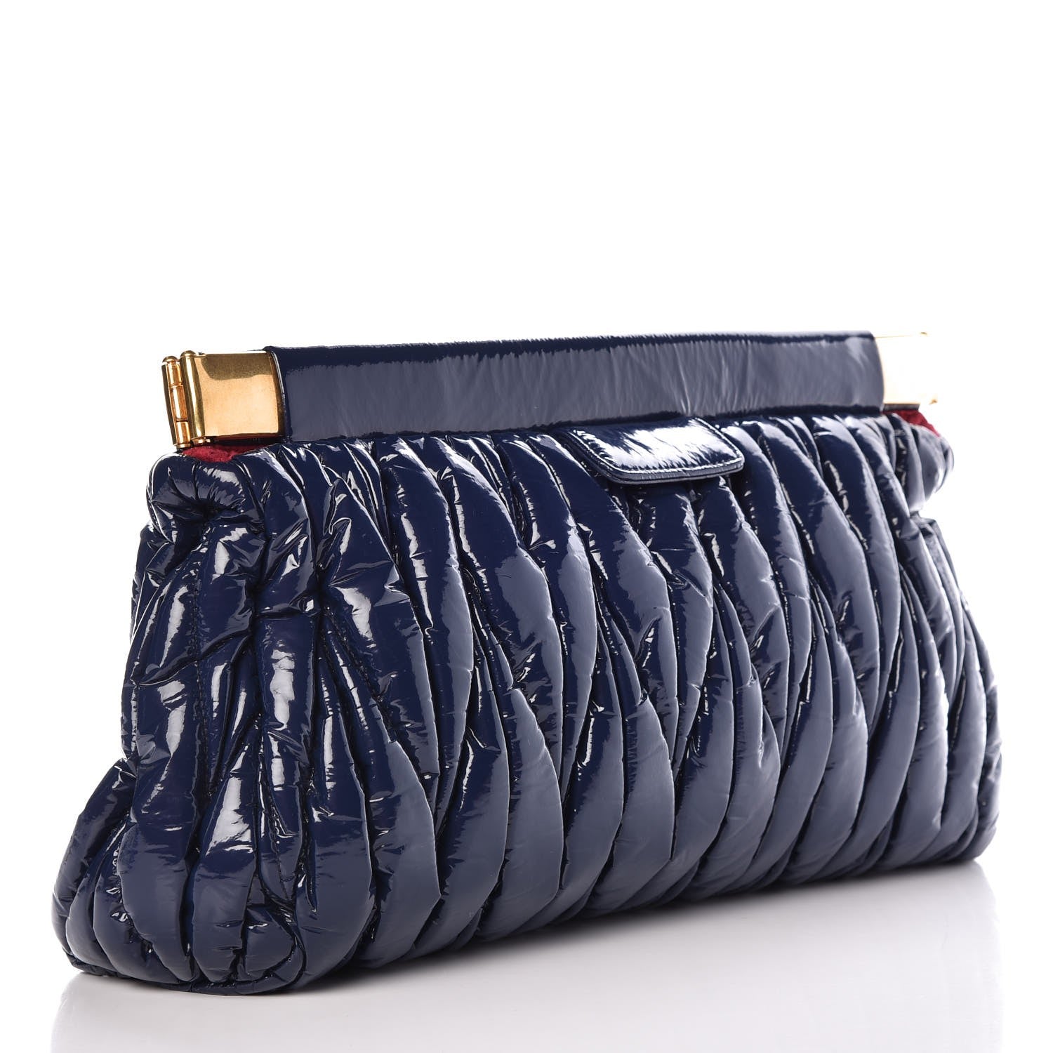 Miu Miu Patent Matelasse Clutch Bleuette 3 of 9