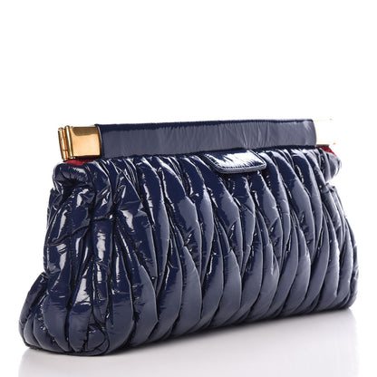 Miu Miu Patent Matelasse Clutch Bleuette 3 of 9