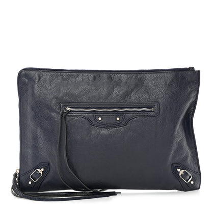Balenciaga Agneau Classic Hardware Small Pouch Navy 1 of 10