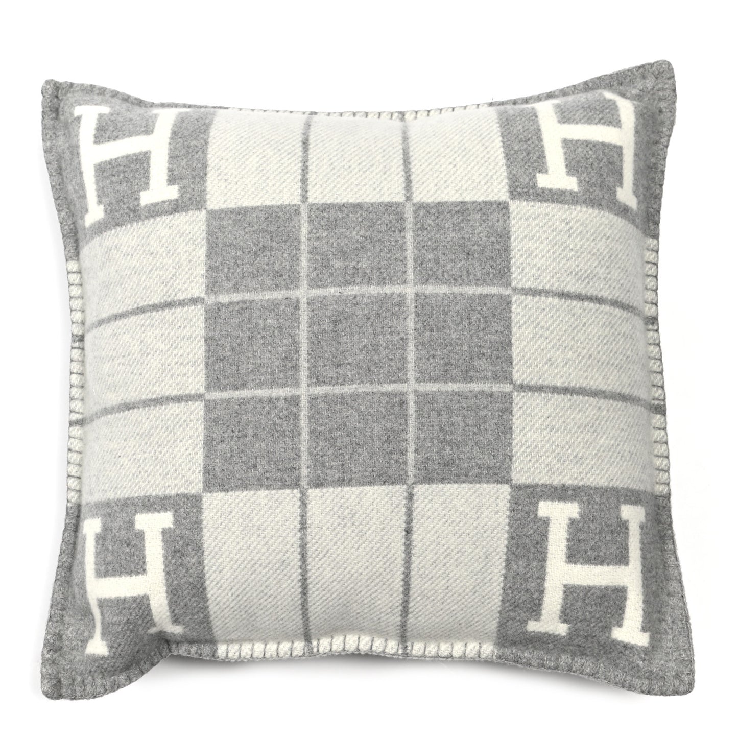Wool Cashmere Avalon III Pillow PM Ecru Gris Clair