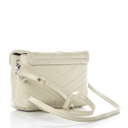 Saint Laurent Calfskin Y Quilted Monogram Toy Loulou Crossbody Bag Ivory 3 of 9