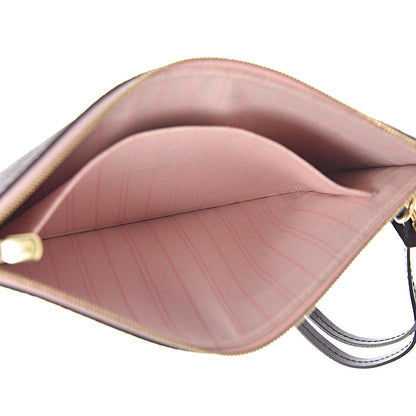 Louis Vuitton Damier Ebene Neverfull MM GM Pochette Rose Ballerine 6 of 17