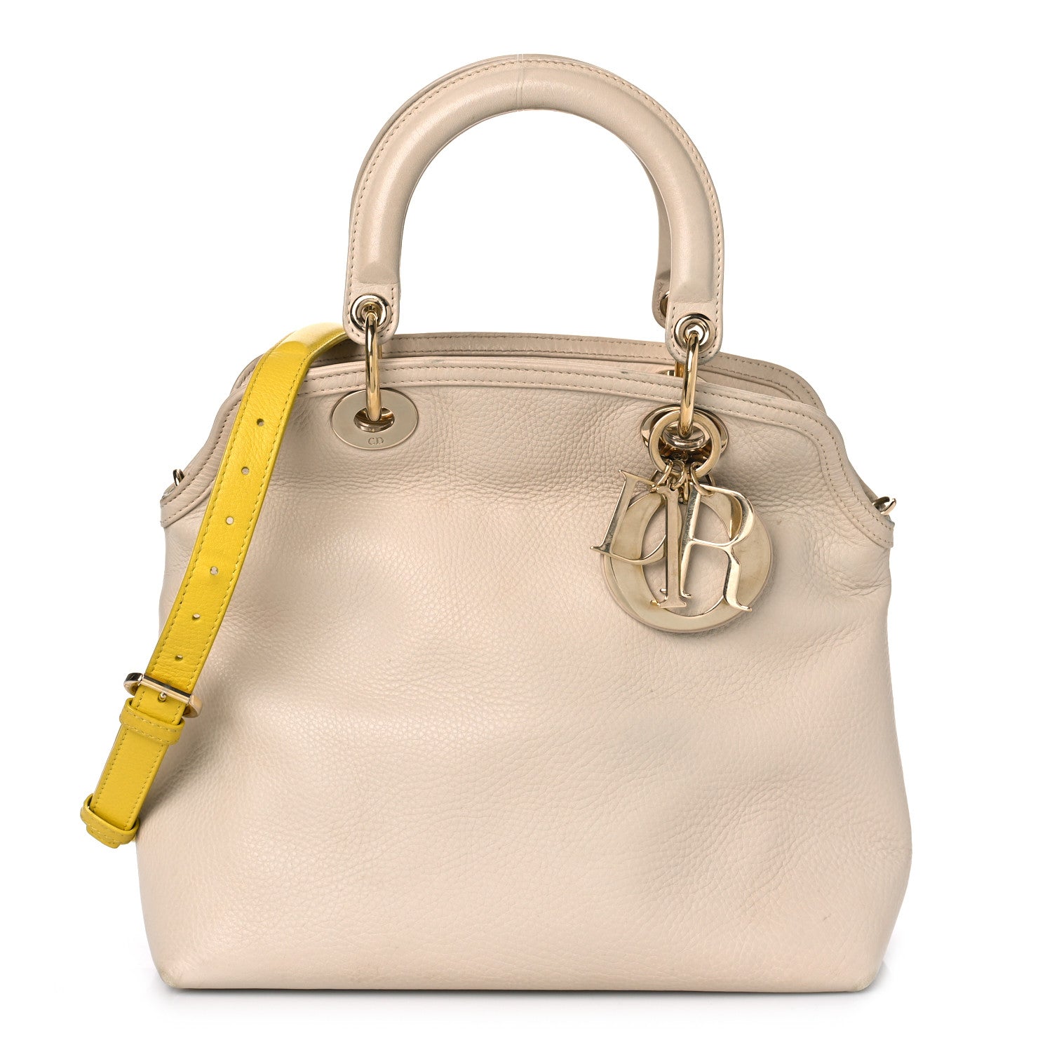 Christian Dior Calfskin Granville Tote Beige Yellow 1 of 19