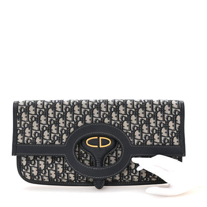 Christian Dior Oblique Fold Over Clutch Blue 2 of 8