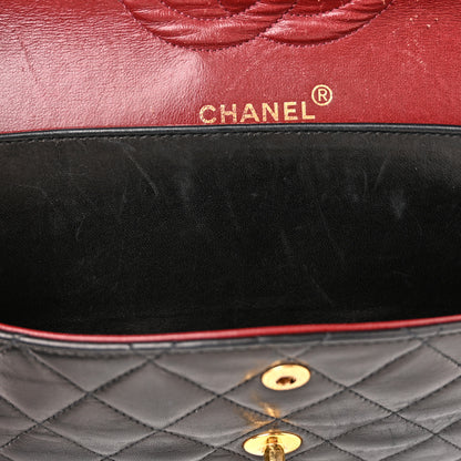 Chanel Lambskin Quilted Medium Double Flap Black 12 of 13