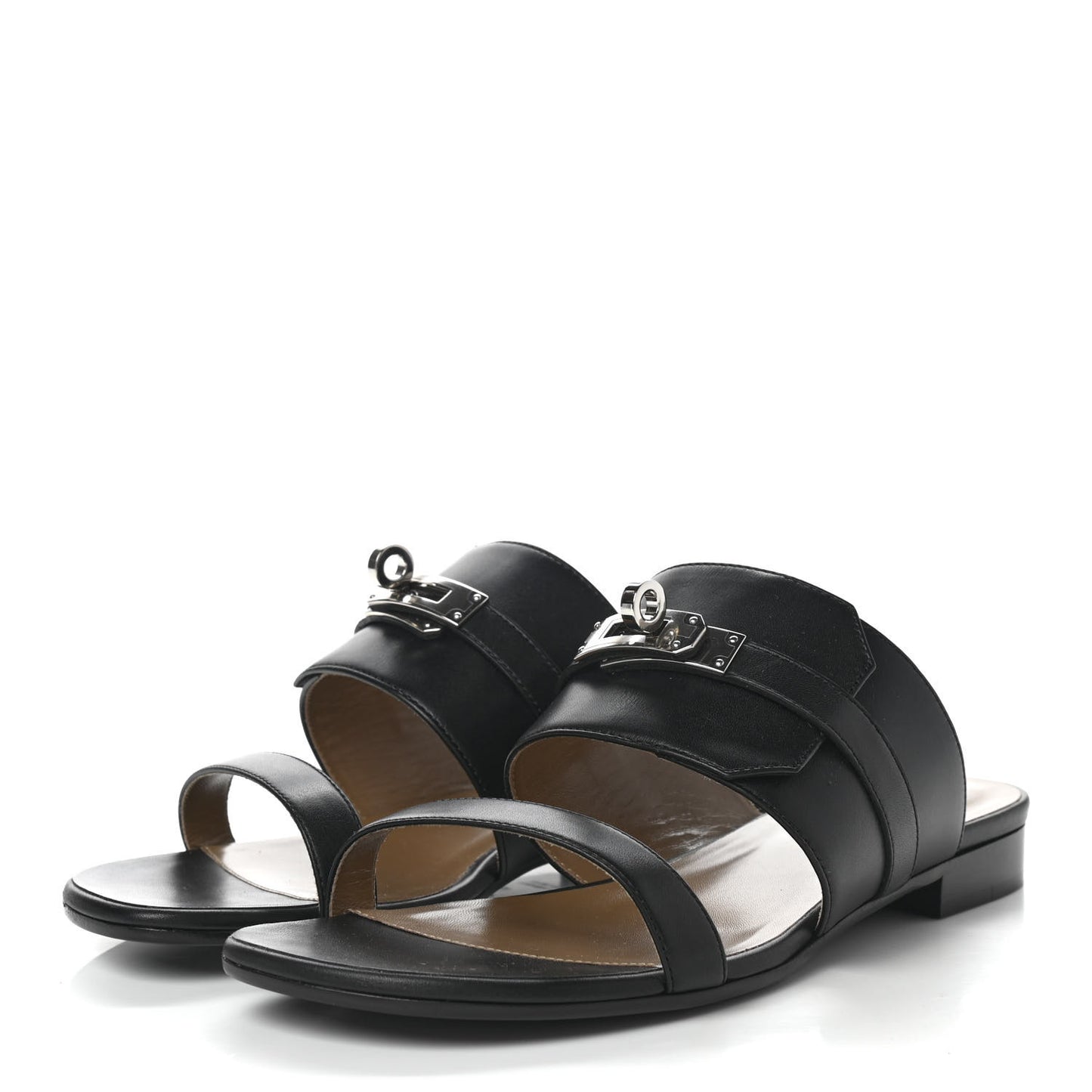Calfskin Avenue Sandals 37 Black