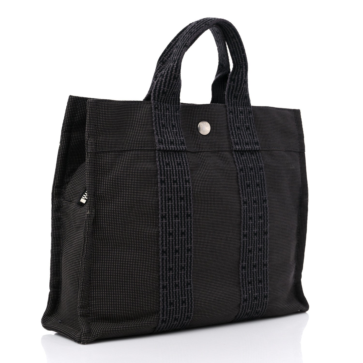 Hermes Canvas Herline PM Tote Grey 3 of 10