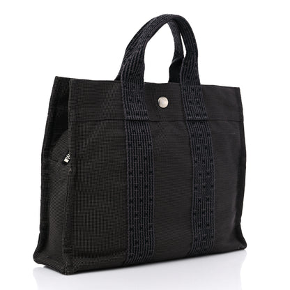 Hermes Canvas Herline PM Tote Grey 3 of 10