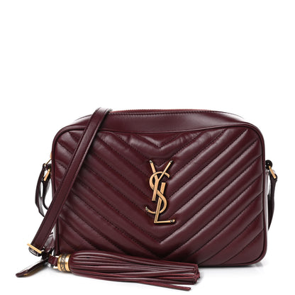 Saint Laurent Calfskin Matelasse Monogram Lou Camera Bag Dark Legion Red 1 of 4