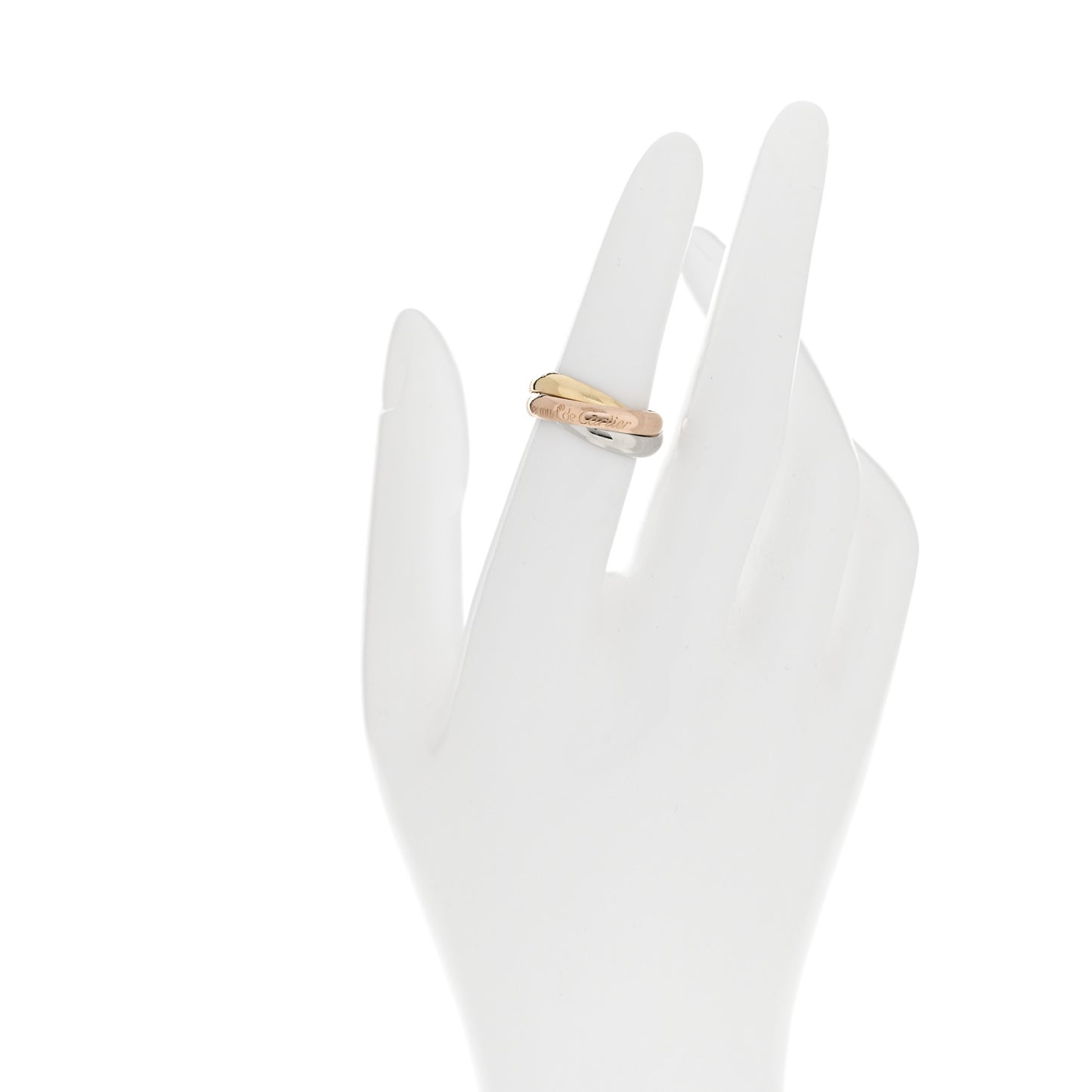 18K Pink Yellow White Gold Classic Les Must De Cartier Trinity Ring 51 5.75