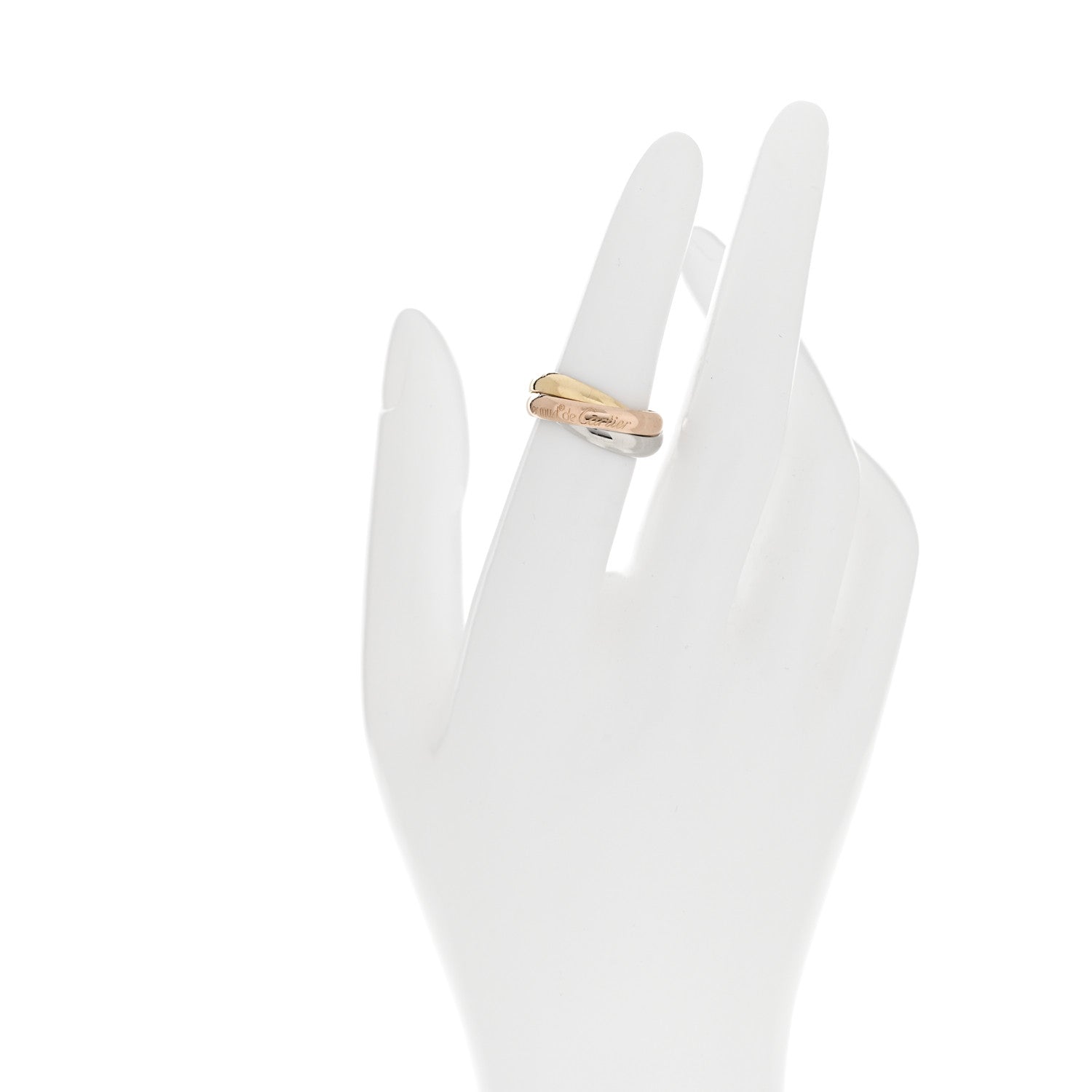Cartier 18K Pink Yellow White Gold Classic Les Must De Cartier Trinity Ring 51 5.75 2 of 4