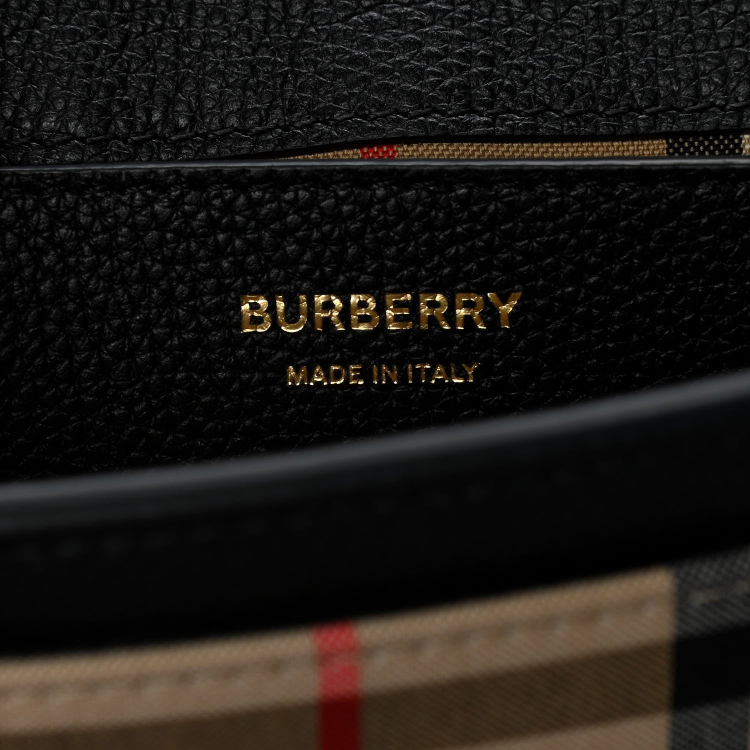 Burberry Grainy Calfskin Vintage Check Note Crossbody Bag Black 6 of 13