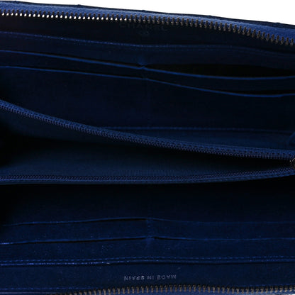Chanel Iridescent Calfskin Quilted Long Zip Around Wallet Blue 5 of 11