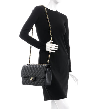 Chanel Caviar Quilted Jumbo Double Flap Black 2 of 9