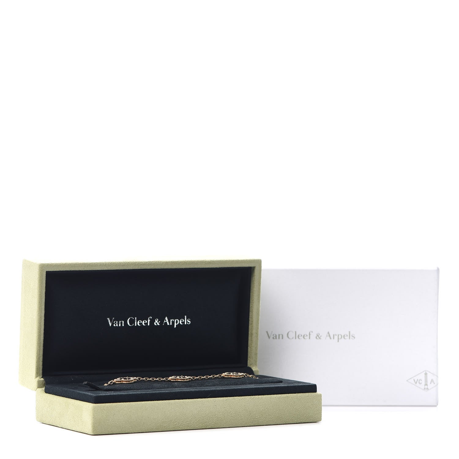 Van Cleef & Arpels 18K Yellow Gold Black Onyx 5 Motifs Vintage Alhambra Bracelet 8 of 8