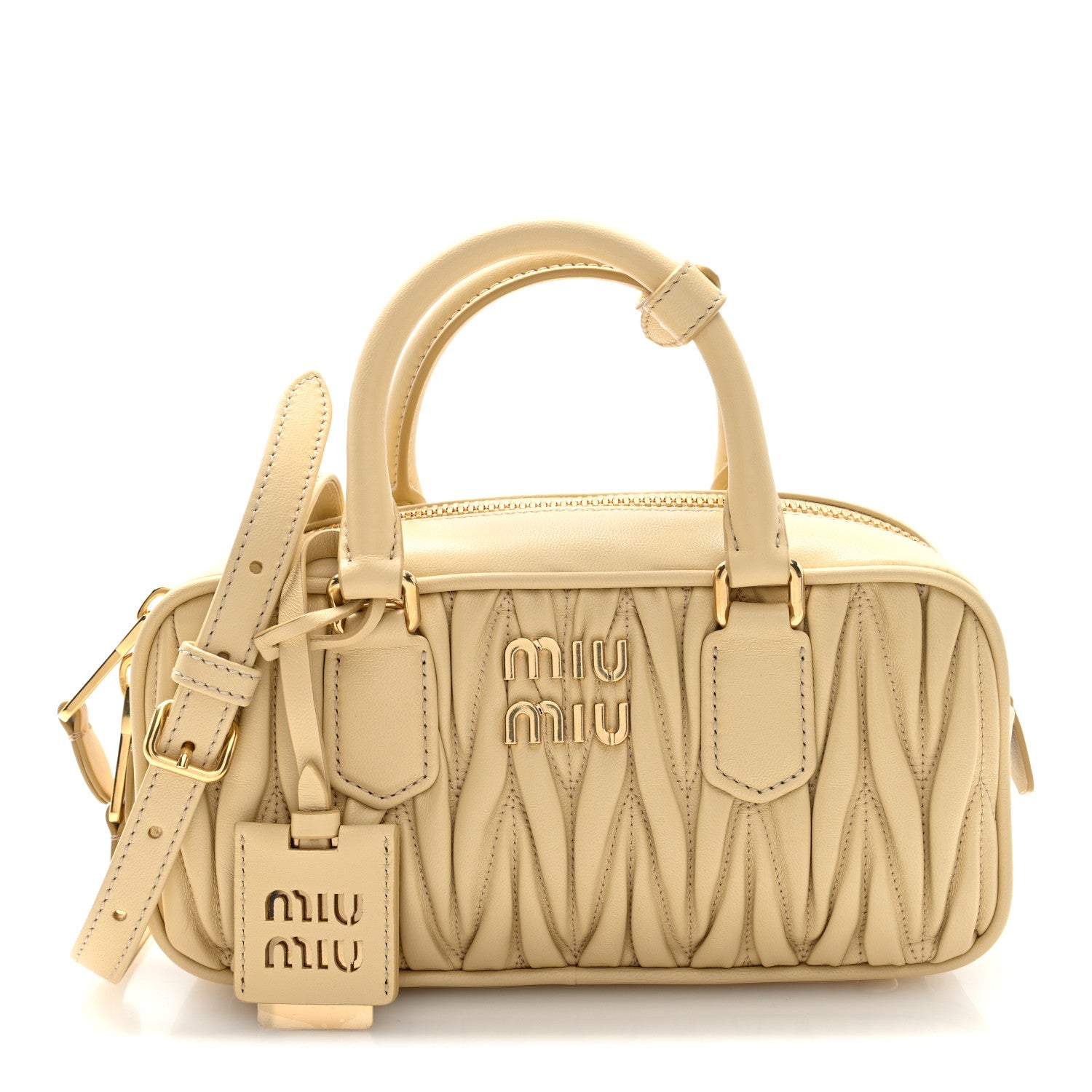 Miu Miu Nappa Matelasse Regular Arcadie Top Handle Bag Soia 1 of 9