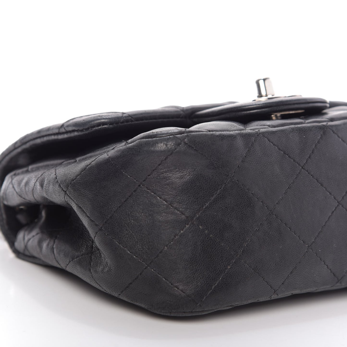 Lambskin Quilted Mini Square Flap Black