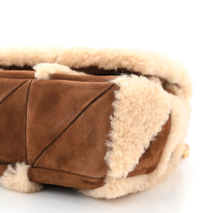 Saint Laurent Suede Shearling Patchwork Monogram Medium Jamie Brown Beige 10 of 10