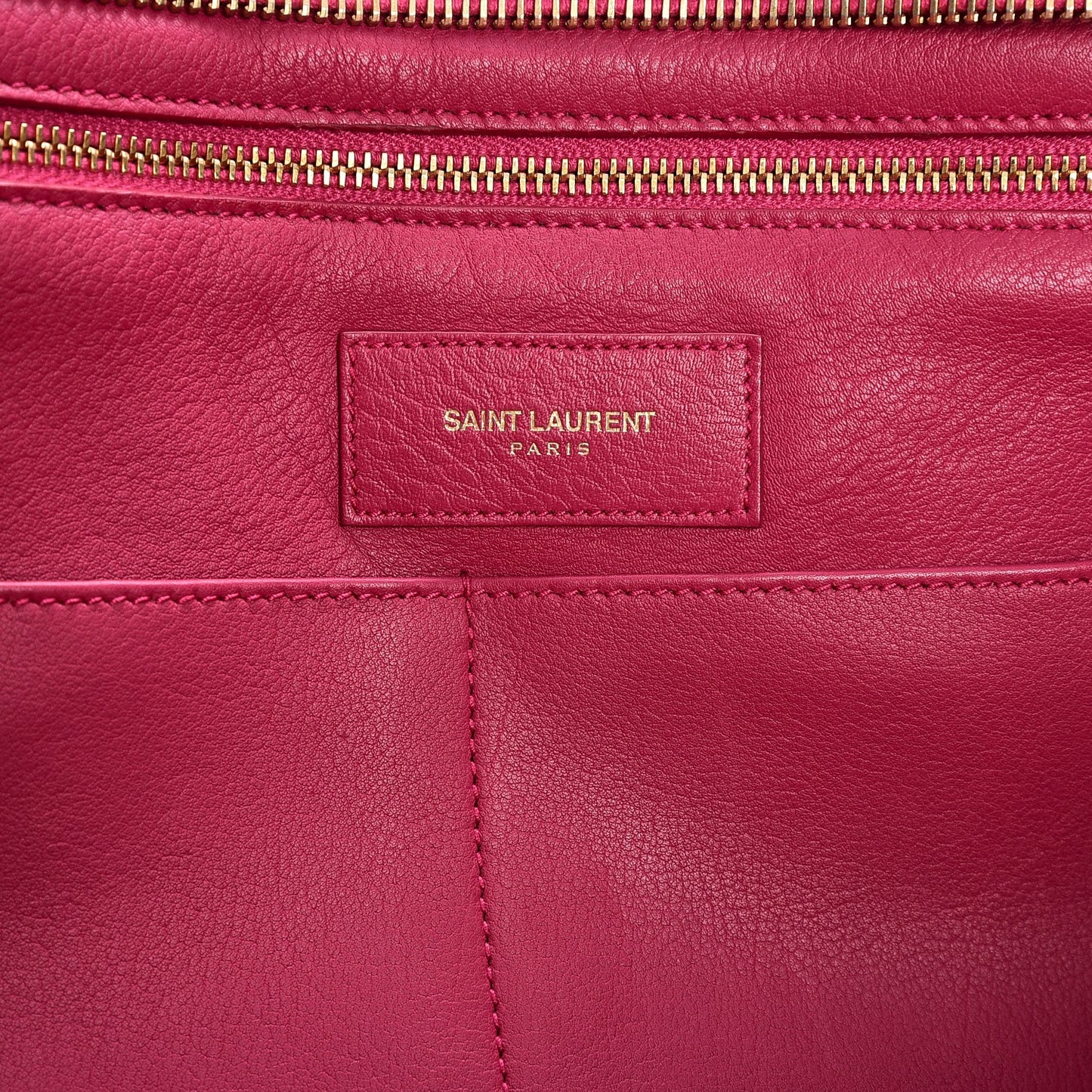Calfskin Medium Classic Y Cabas Fuchsia