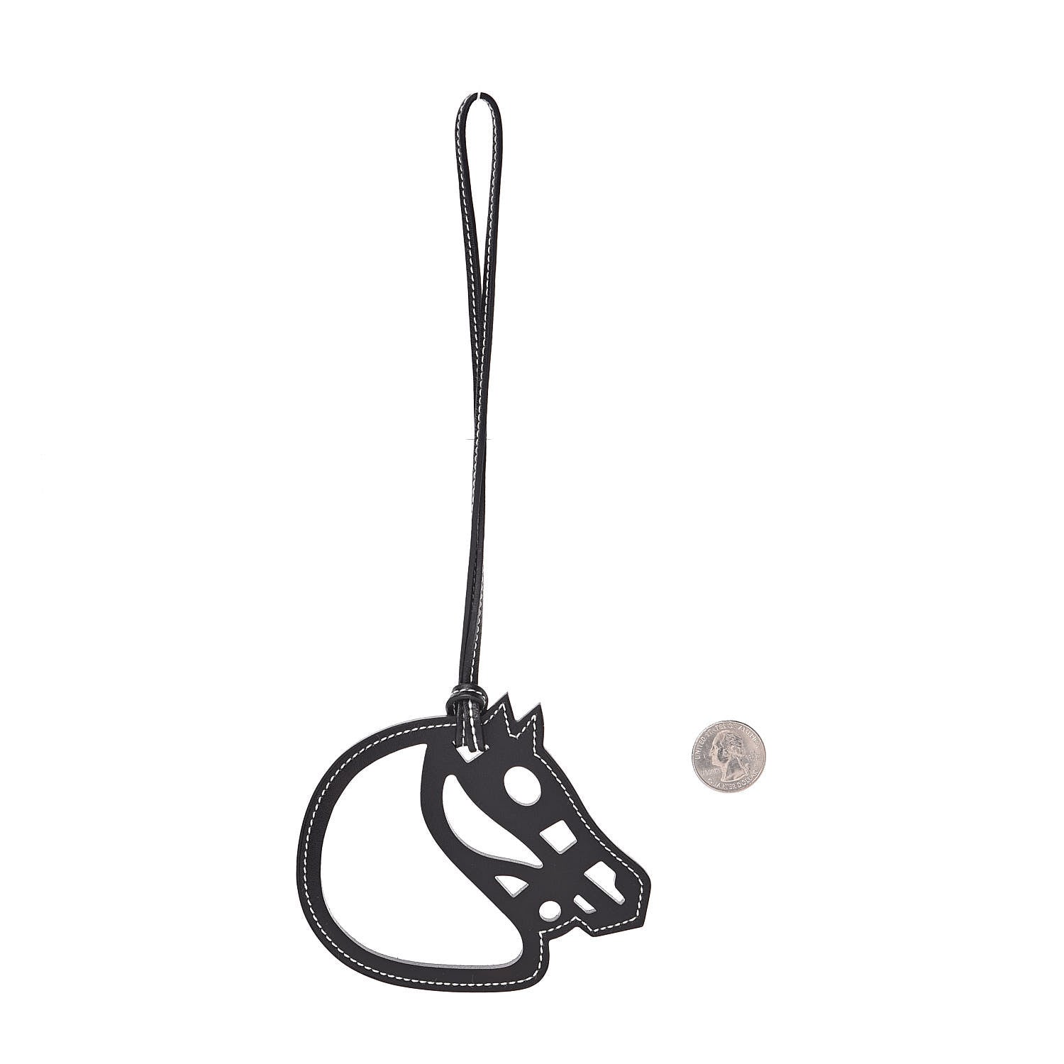 Hermes Box Paddock Cheval Horse Bag Charm Black 2 of 3