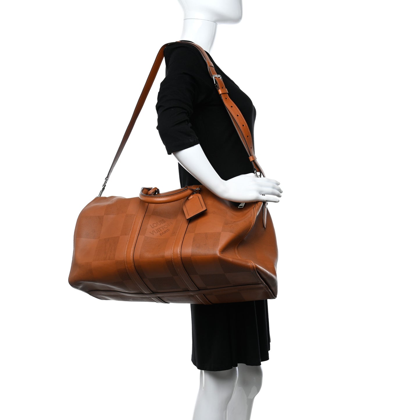 Nomade Grand Damier Keepall Bandouliere 45 Cognac