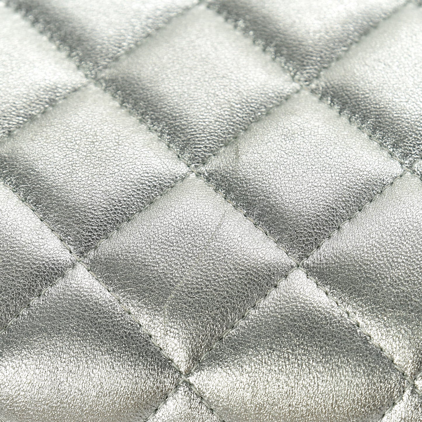 Metallic Lambskin Quilted Jumbo Double Flap Green