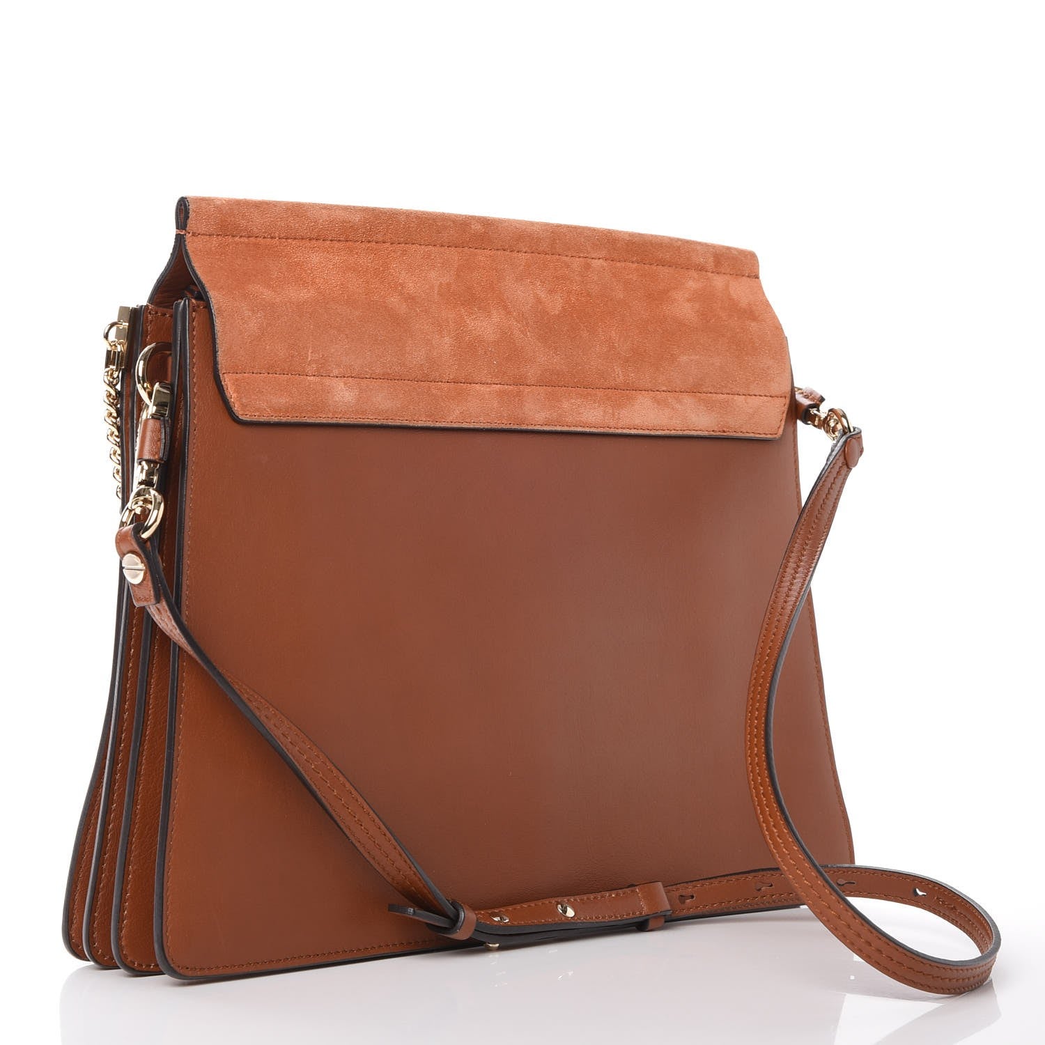 Chloe Suede Calfskin Medium Faye Shoulder Bag Tobacco 3 of 8