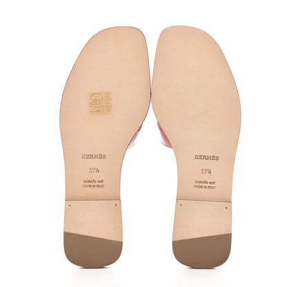 Hermes Chevre Oran Sandals 37.5 Rouge Blush 5 of 9