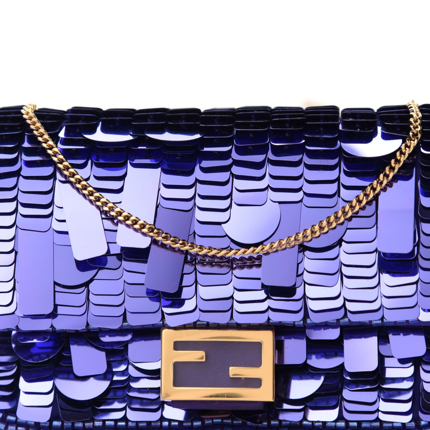 Fendi Sequin Paillettes Shiny Nappa Sex and the City Nano Baguette Charm Viola Purple Rain 10 of 11