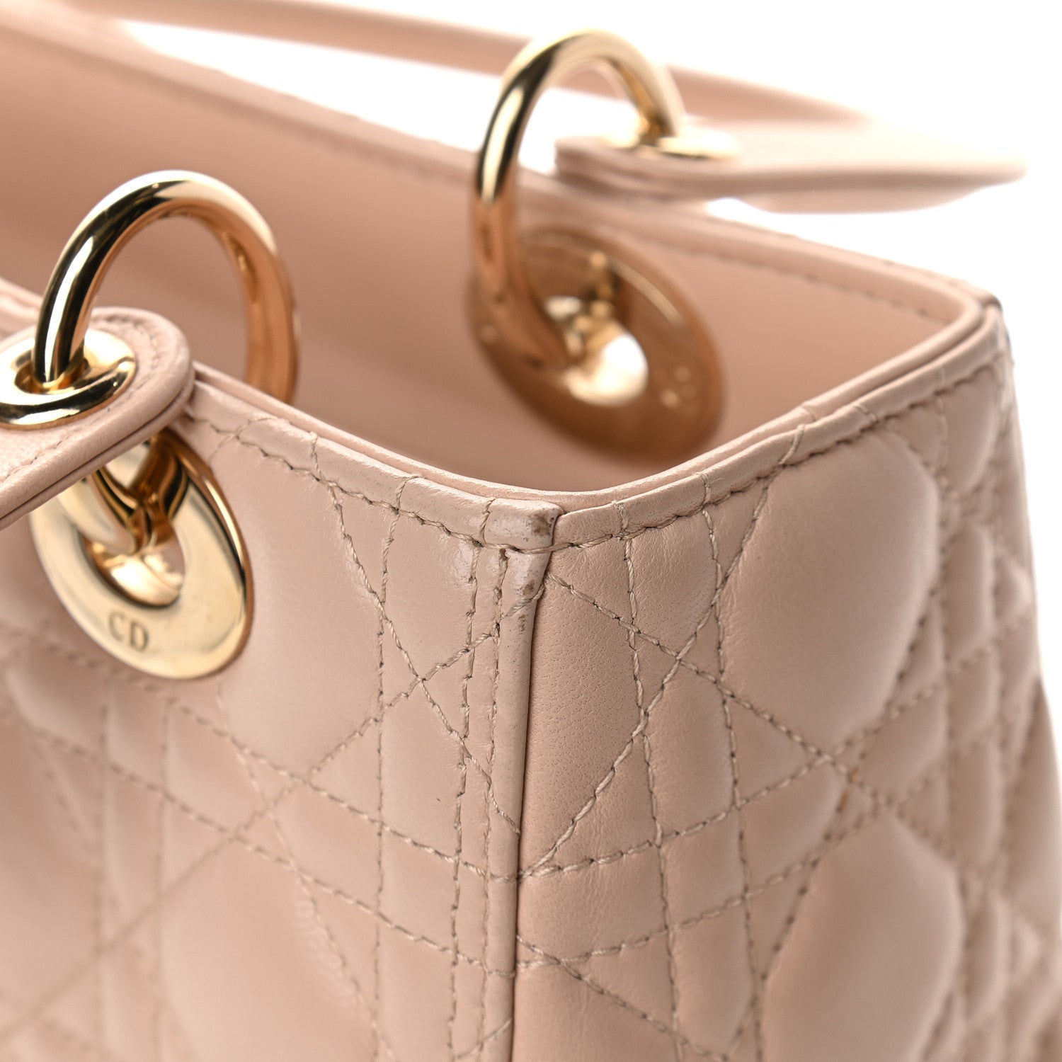 Christian Dior Lambskin Cannage Medium Lady Dior Rose Poudre 9 of 9