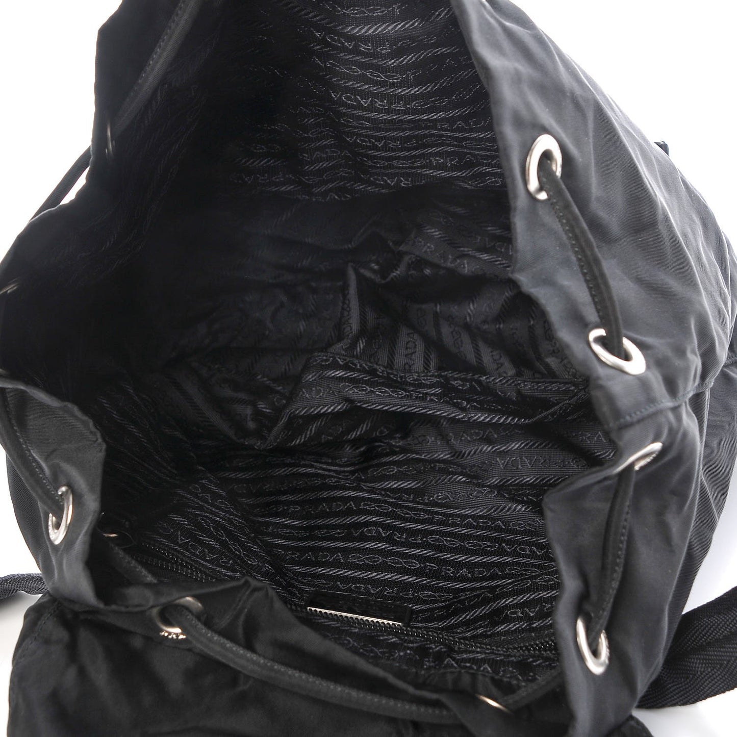 Nylon Vela Medium Cinch Backpack Black