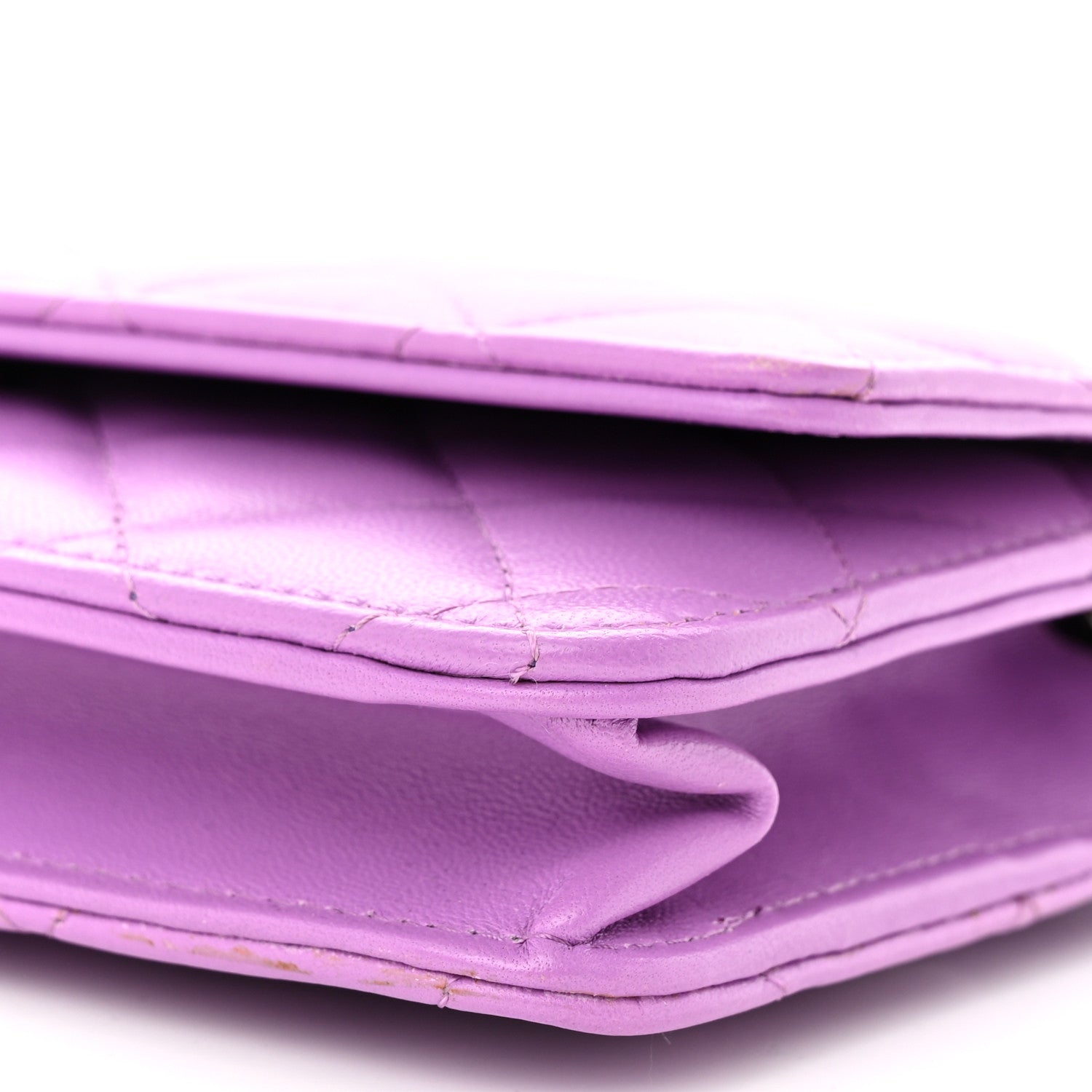 Chanel Lambskin Quilted Wallet On Chain WOC Purple 11 of 12
