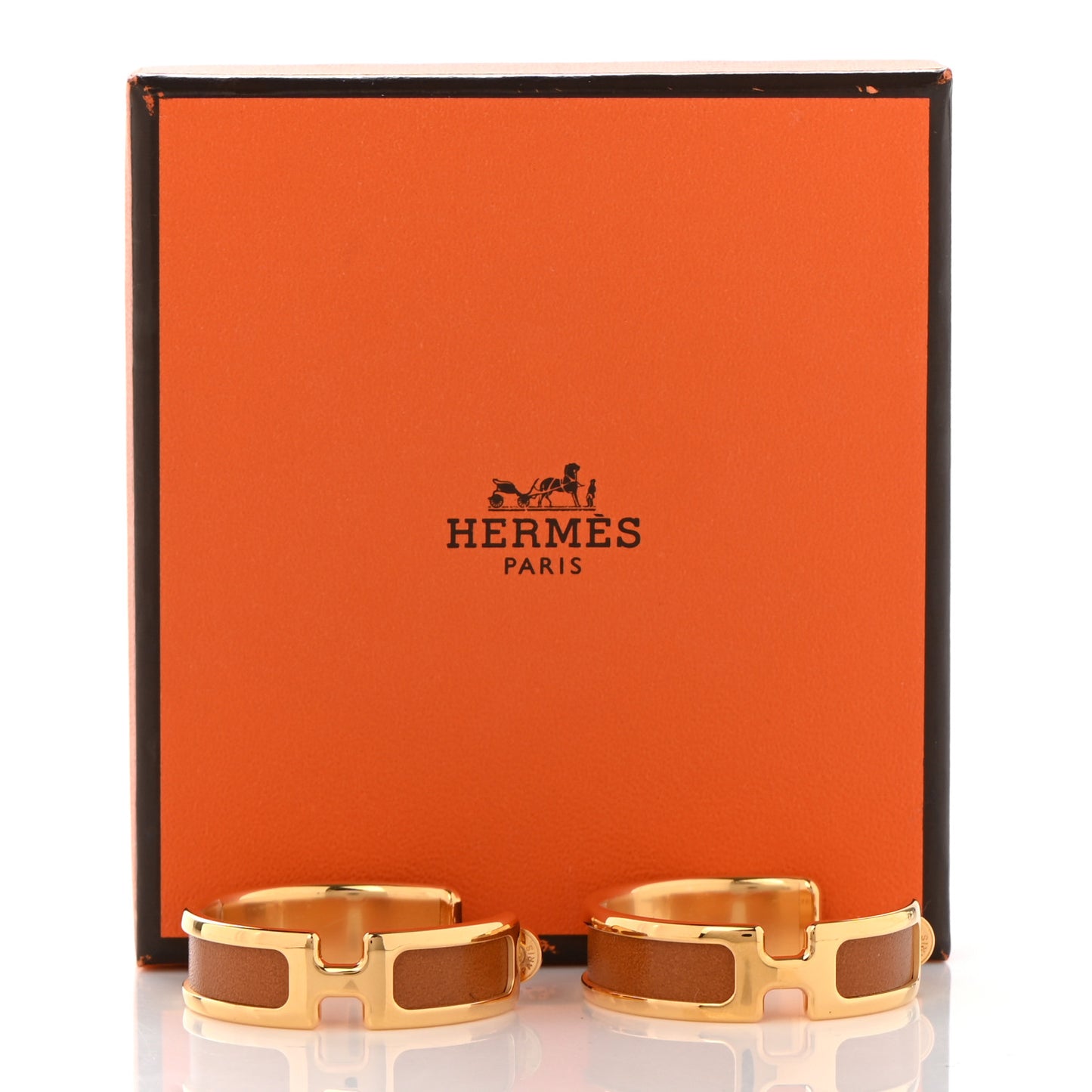 Box Calfskin Olympe Hoop Earrings Cannelle