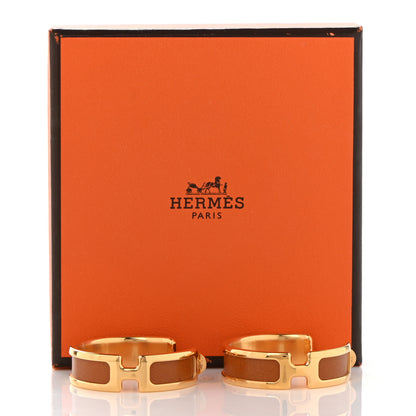Hermes Box Calfskin Olympe Hoop Earrings Cannelle 5 of 5