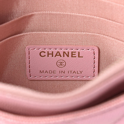 Chanel Iridescent Caviar Quilted Classic Zip Pouch Rose Pink 6 of 8