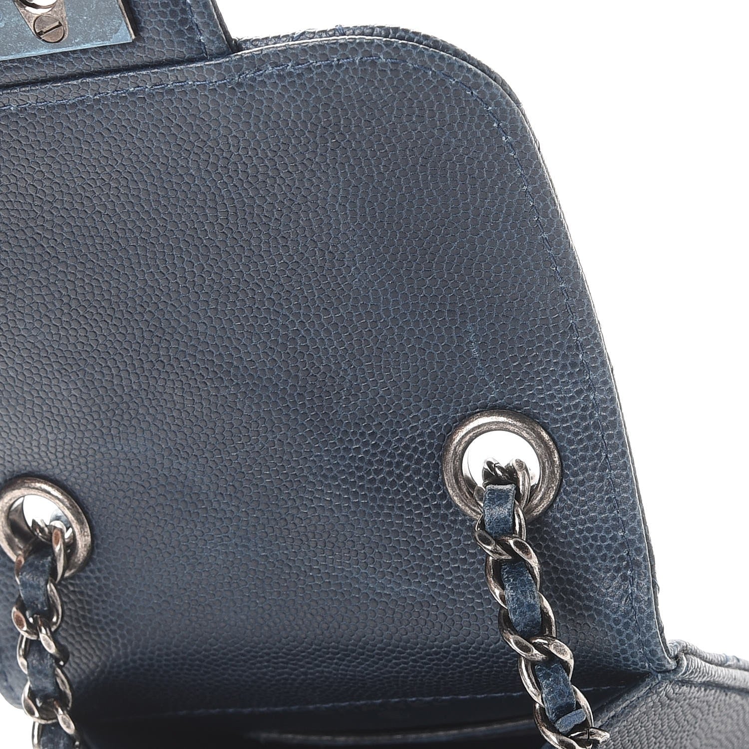 Chanel Caviar Quilted Extra Mini Wallet On Chain WOC Blue 10 of 10