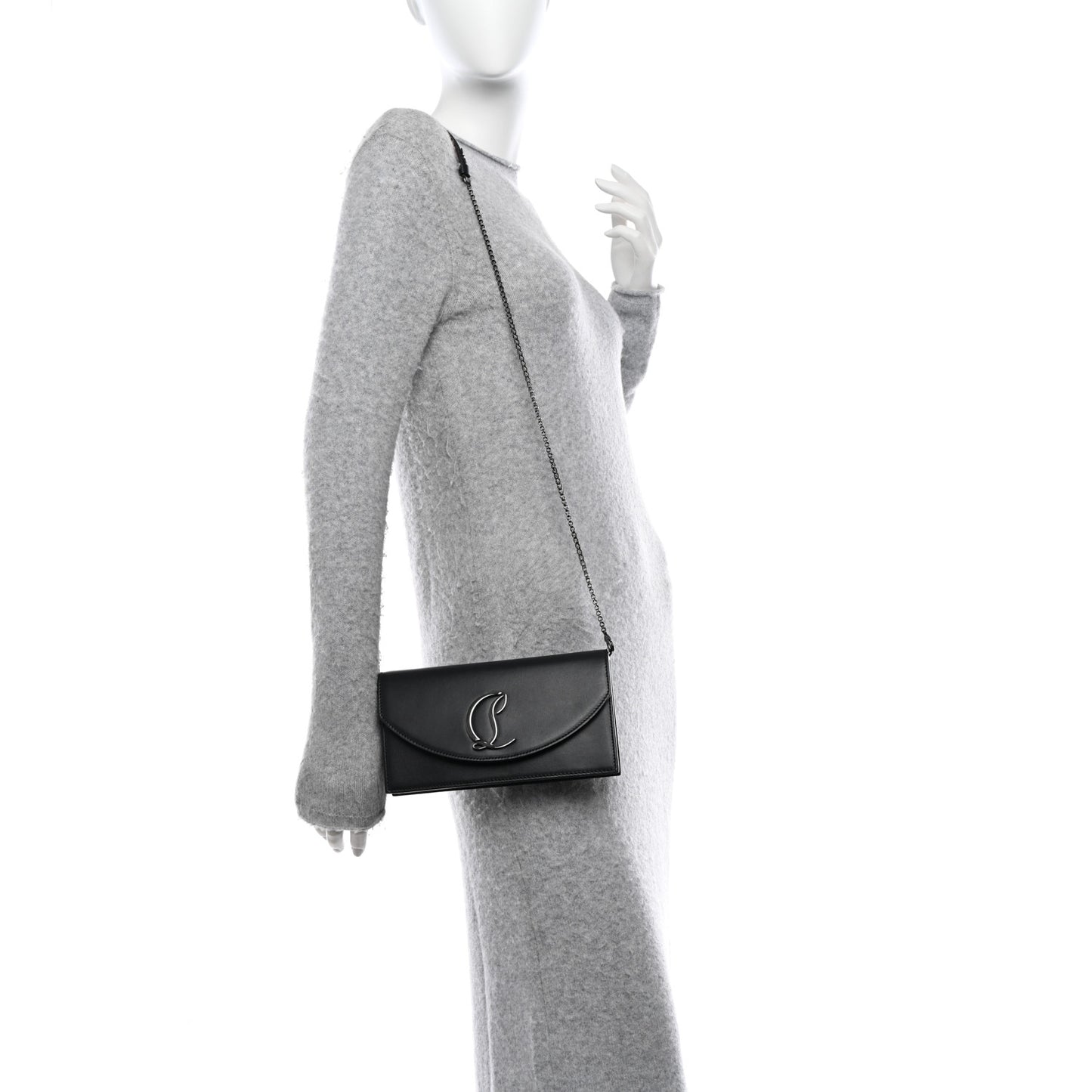 Calfskin Loubi54 Crossbody Clutch Black