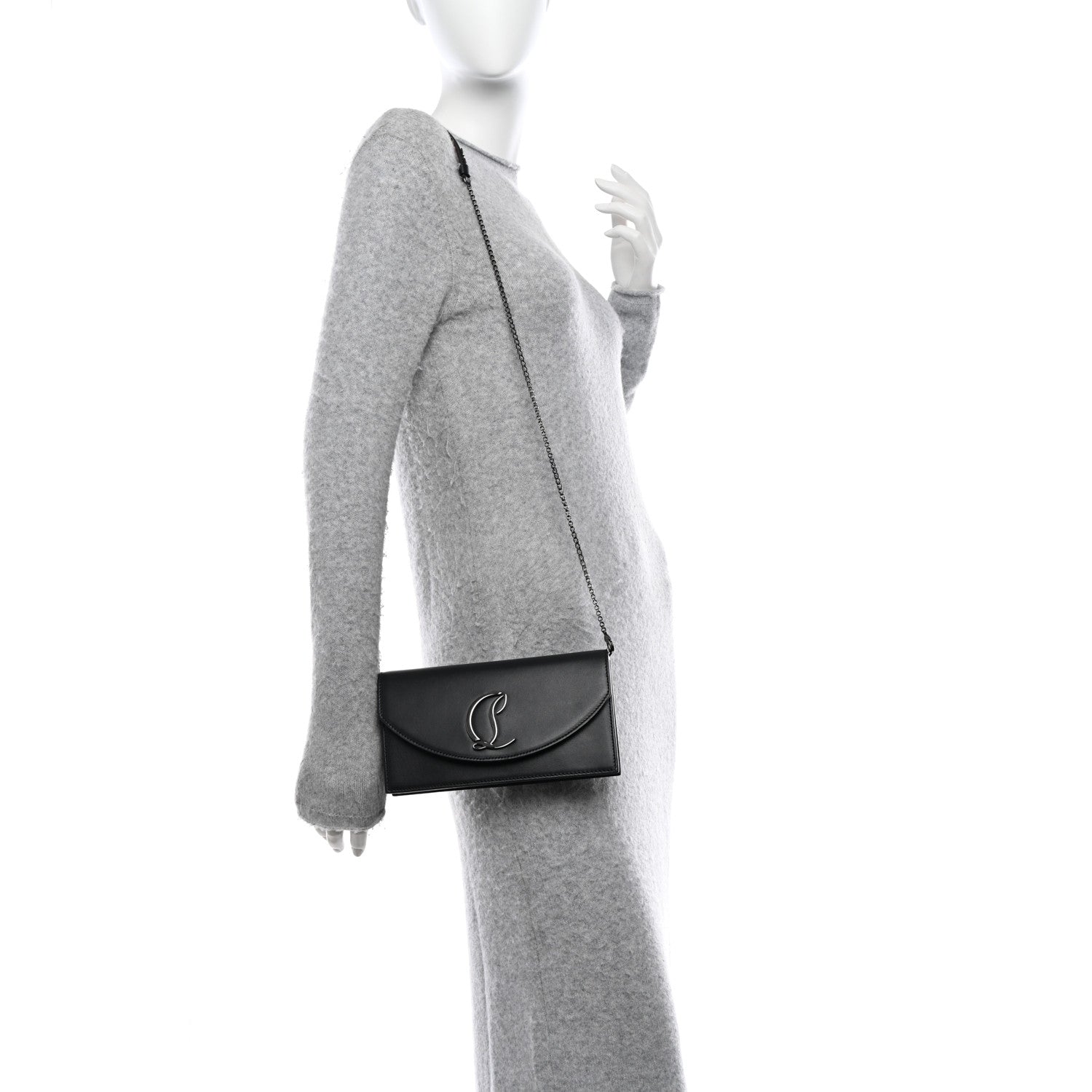 Christian Louboutin Calfskin Loubi54 Crossbody Clutch Black 2 of 11