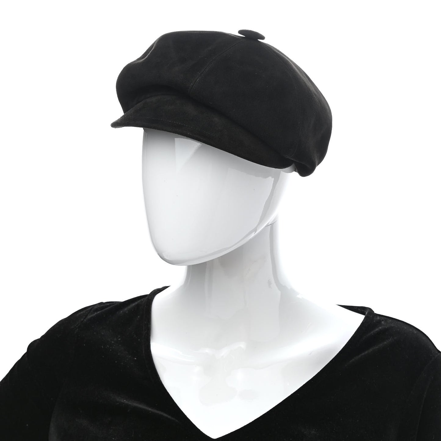 Suede Goatskin Arty Beret Cap 58 Black