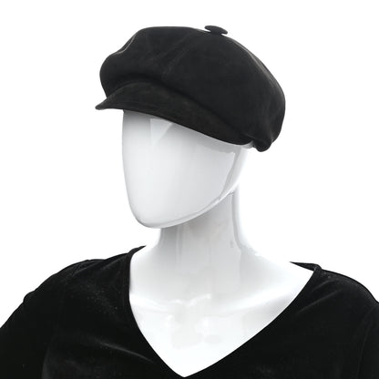 Christian Dior Suede Goatskin Arty Beret Cap 58 Black 2 of 8