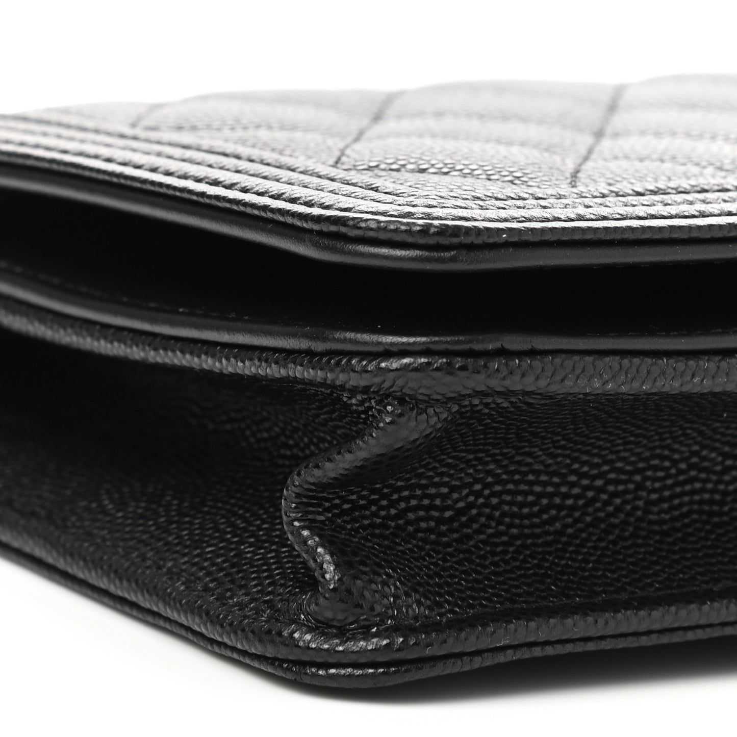 Caviar Quilted Boy Wallet On Chain WOC Black