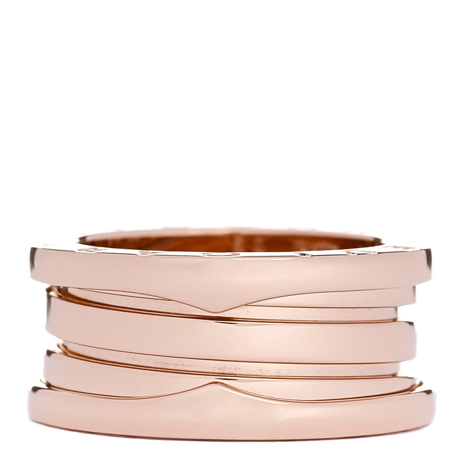 Bulgari 18K Rose Gold B.Zero1 Three-Band Ring 50 5.25 1 of 5